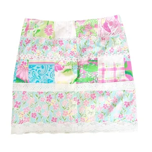Vintage 90s Lilly Pulitzer Patchwork Lace Skirt Sz 2 thumbnail 3