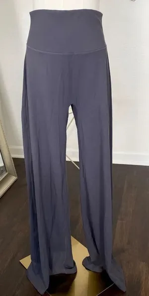 NWT Pobodo High Waisted Yoga Casual Wide Leg Pants Size L Grey thumbnail 1