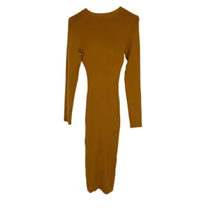 Baltic Born Huntington Ribbed Sweater Dress Camel Mustard Yellow Medium Bodycon thumbnail 2