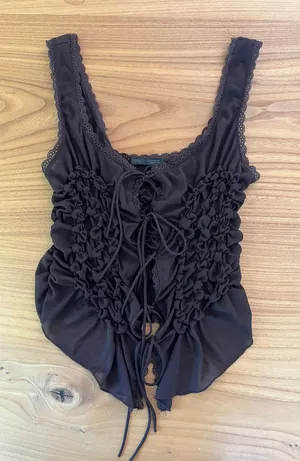 ZARA Front Tie Tank Top thumbnail 1