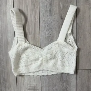 Revolve For Love & Lemons Coquette Open Knit Blanca Crochet Crop Top size small thumbnail 2