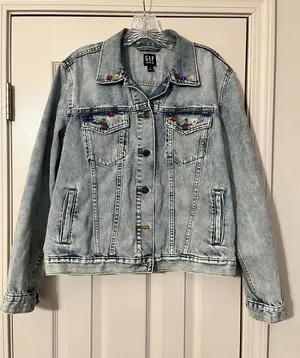 GAP Custom Denim Jacket Bedazzled thumbnail 1