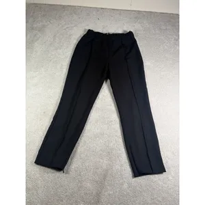 Anthropologie Womens Black Pintuck Tapered Ankle Zip Pull-On Pants small black thumbnail 3
