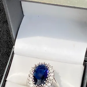 💎💙 NWT NIB New Directions Princess Diana Style Size 10 Sapphire Blue Style Cubic Zirconia Crystal Ring $20.00 💙💎 thumbnail 10