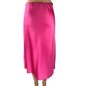The Drop Women's Pink Silky Satin Mid Straight A-line Flared Slip Skirt Size XS thumbnail 3