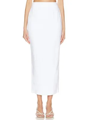 Sau Lee Capri Linen Midi Skirt Ivory Womens Size 8 thumbnail 2