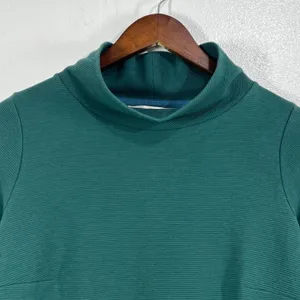 Boden Green Ottoman Ribbed Knit Mock Neck Shift Dress‎ US 6R 3/4 Sleeve thumbnail 8