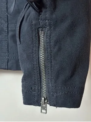 Hollister Black Faux Suede Fringe Moto Biker Jacket Size M thumbnail 9