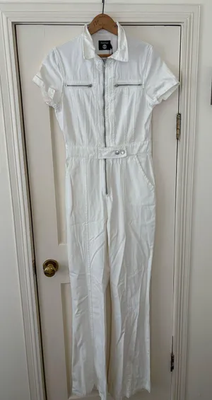 Boohoo Denim Jumpsuit White thumbnail 1