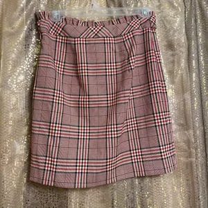 Express Womens Mini Skirt High Waisted A-line Checkered Red Size Small NWT thumbnail 3