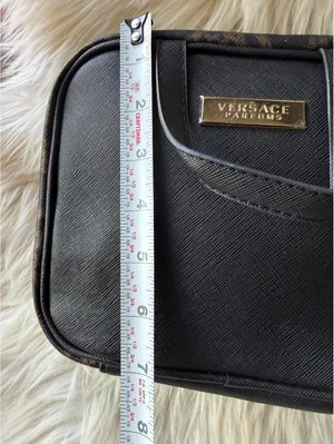 Versace Parfums Black and Brown Logo Cosmetic Bag thumbnail 5