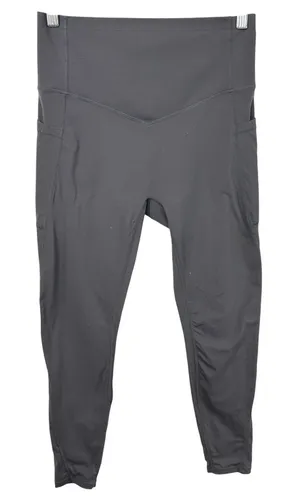 Halara Medium Leggings High Waisted Gray Side Pockets 7/8 Solid‎ Athleisure 1532 thumbnail 1