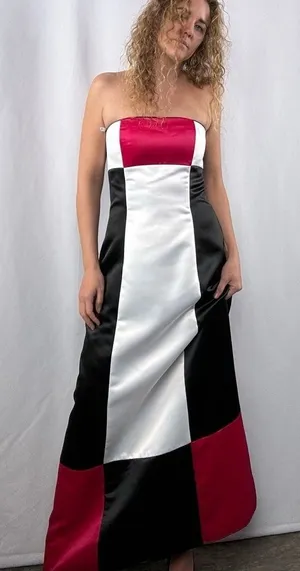 Vintage Jessica McClintock for Gunne‎ Sax Strapless Gown in Black Red Size 2 thumbnail 1