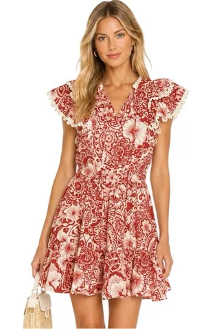 Pinch Cotton Maren Retro Floral Dress with Tie Neck Size S thumbnail 1