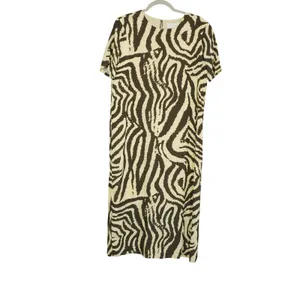 Corey Lynn Calter Size M Anthropologie Zebra Print Midi Shift Dress Brown Cream thumbnail 3