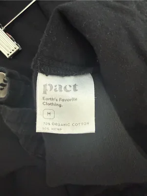 PACT Organic Cotton Hemp Cargo Wide Leg Pants Black Size Medium thumbnail 7