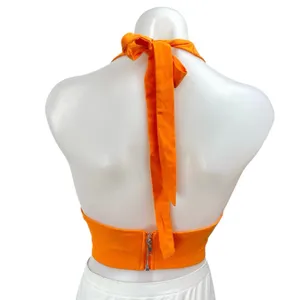 Princess Polly Orange Sleeveless Halter Corset Bustier Cami Crop Top Size 0 thumbnail 2