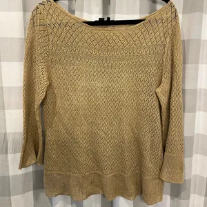 Ralph Lauren Beige Knit Scoop Neck Sweater thumbnail 1