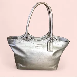 Coach Handbag Purse No# H0982-F14384 Silver metallic Bright colored inside thumbnail 1