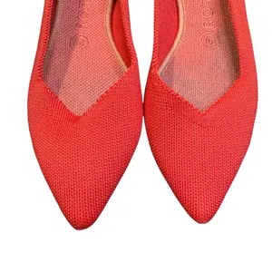 Rothy's The Point Shoes Womens 8.5 Red Knit Pointed Toe Flats Comfort Slip On thumbnail 2