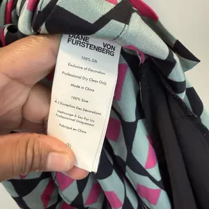 DVF Silk Kendyl Maxi Dress Hexagon Print Size XL Geometric thumbnail 6