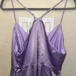 Lulus XL Lavender Purple Satin Maxi Bridesmaid Formal Black Tie Wedding Dress thumbnail 7