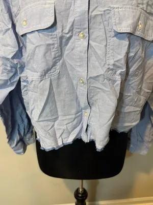 NWT Wild Fable Crop Top Button Down Shirt in Size XL thumbnail 3
