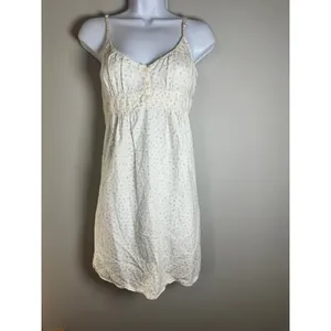 Brandy Melville Arianna Floral Dress White Sage Green Ditsy Cotton Mini XS S thumbnail 3