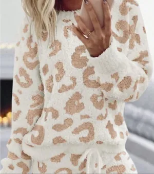 POL Leopard Print Cozy Fuzzy Sweater Long Sleeve Women's‎ Size M thumbnail 1