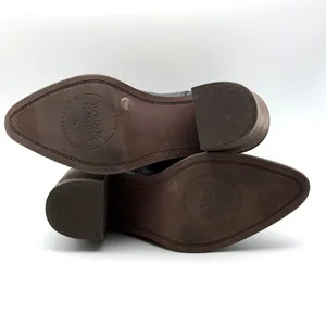 Crown Vintage Pimmy Chelsea Boots 7.5 Black Leather Pointed Toe Block‎ Heel thumbnail 7