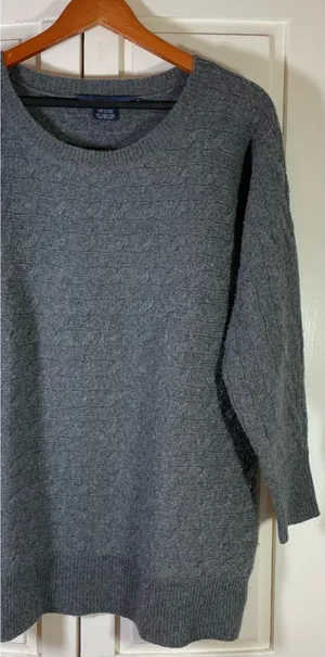 Ralph Lauren Sport Wool Blend Rabbit Gray Cable Knit‎ Crew Neck Sweater Preppy thumbnail 1
