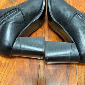 ALL BLACK Footwear Heeled Ankle Boots Dual Zipper in Black Leather 41 / 10.5 thumbnail 9