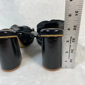 Lovella Flower Black Heel Sandals Block Heel Slip On Mules‎ Size 7/37 thumbnail 6