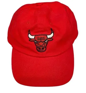 NBA Chicago Bulls Red Embroidered Adjustable Baseball Hat Cap Basketball thumbnail 1