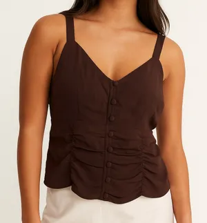 Abercrombie Brown Button Down Tank Top thumbnail 1