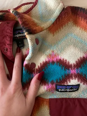 Patagonia Synchilla Fleece Pullover Women’s Desert Snap Red Wild Aztec Large thumbnail 2