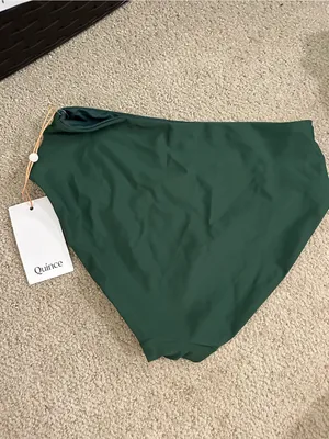 NWT Quince Italian high waist bikini bottoms palm extra small thumbnail 4