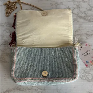 Beaded Tomato Fruit Crossbody Bag Tassels Multicolor NWT Anthropologie viral bag thumbnail 5
