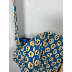 Vera Bradley Floral Shoulder‎ Bag Yellow Blue Zip Pockets Adjustable thumbnail 8