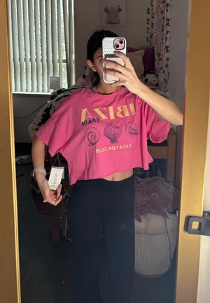 New with Tags Pink Altar’d State Cropped Ibiza Tee thumbnail 1