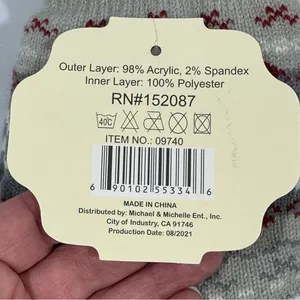 Sherpa Lined Nordic Fair Isle Non Slip Warm Socks NEW Cozy thumbnail 4