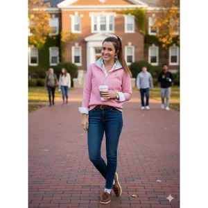 Vineyard‎ Vines Womens Pink 100% Cotton 1/4 Zip Shep Shirt Pullover Sweater S thumbnail 3