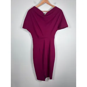 Alexia Admor Olivia Draped Shoulder Sheath Dress Women XS plum Cocktail Chic thumbnail 5