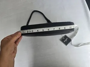Black Women's‎ Shoulder Bag with Contrast Embroidered Stitching thumbnail 6