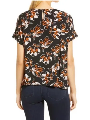 Madewell Cuffed sleeves shirred top in Duskblossom SZ:L thumbnail 2