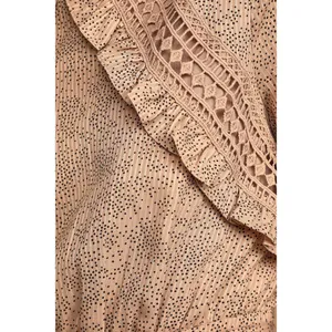 Lulu’s Kiss Me Goodnight Tan Polka Dot Ruffled Long Sleeve Mini Dress thumbnail 4