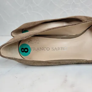 Franco Sarto Womens Zaina Shoes 8 Tan Suede Leather Wedge Slip On Round Toe thumbnail 12