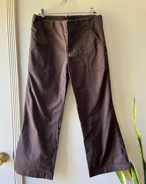 Banana Republic• brown stretch wide leg ankle•sz 8 thumbnail 1