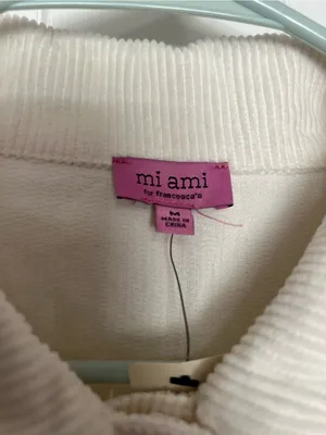 Francesca's Collections Cream Corduroy Trucker Jacket Size M thumbnail 3