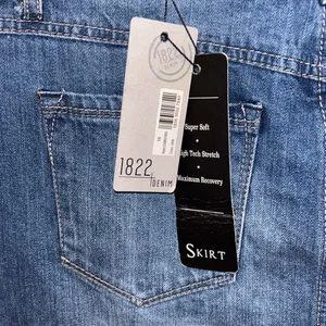 1822 Denim NEW Denim Blue Jean Skirt NWT Frayed Hem Mini Short thumbnail 5
